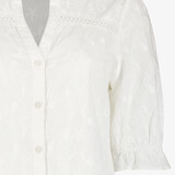 Dames blouse met driekwart mouwen wit