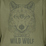 Jongens shirt met lange mouwen en wolvenkop groen