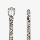 Dames riem met slangenprint grijs zilver