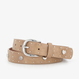 Dames riem met studs beige