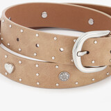 Dames riem met studs beige