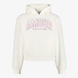 TwoDay meisjes hoodie met opdruk en teddy details beige