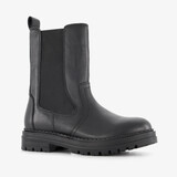 Groot leren meisjes Chelsea boots zwart