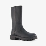 Groot gevoerde leren meisjes laarzen zwart