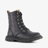 Blue Box meisjes veterboots met luipaardprint zwart