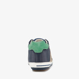 Leren babyschoenen met strepen donkerblauw
