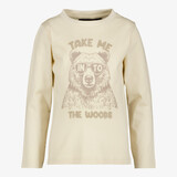 Unsigned jongens shirt met lange mouwen en beer beige