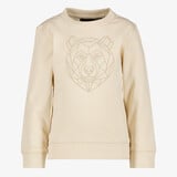 Unsigned jongens sweater met berenkop beige