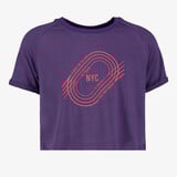 Osaga cropped meisjes sport T-shirt met opdruk paars