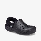 Crocs Baya Lined Fuzz Strap dames klompen zwart