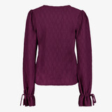 Dames top met lange mouwen donkerpaars