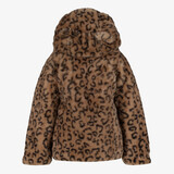 Meisjes jas van imitatiebont met panterprint