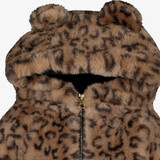 Meisjes jas van imitatiebont met panterprint