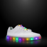 Unisex sneakers wit met lichtjes in regenboogkleuren