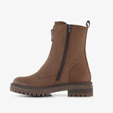 Leren dames boots met rits bruin