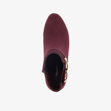 Dames enkellaarsjes met hak bordeaux rood