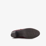 Dames enkellaarsjes met hak bordeaux rood