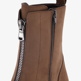 Leren dames boots met rits bruin