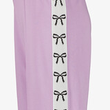 Meisjes wide leg broek lila en zwarte strikjes