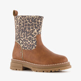 Blue Box meisjes enkellaarsjes met luipaardprint cognac