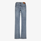 Dames wide leg jeans met studs mediumblauw lengte 33