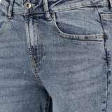 Dames wide leg jeans met studs mediumblauw lengte 33