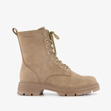 Dames veterboots beige