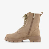Dames veterboots beige