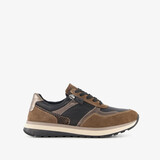 Leren dames sneakers zwart bruin