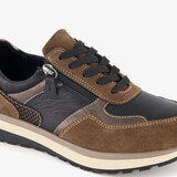 Leren dames sneakers zwart bruin