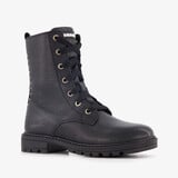 Braqeez leren meisjes veterboots zwart