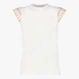 MyWay meisjes T-shirt met geborduurde mouwen wit
