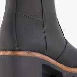 Leren dames boots met hak zwart