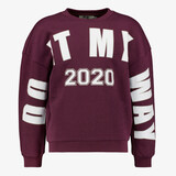 MyWay meisjes sweater met tekst bordeauxrood