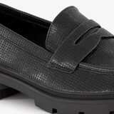 Dames loafers met slangenprint zwart