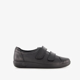 ECCO Soft 2.0 leren dames sneakers zwart