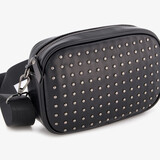 Dames schoudertas met studs zwart