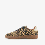 Bruine dames sneakers met luipaardprint
