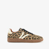 Bruine dames sneakers met luipaardprint