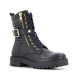 Braqeez leren meisjes veterboots zwart