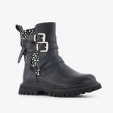Blue Box meisjes biker boots met stippen zwart