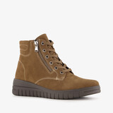 Hush Puppies suède dames veterboots bruin