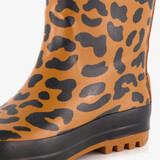 Gevoerde kinder regenlaarzen met luipaardprint
