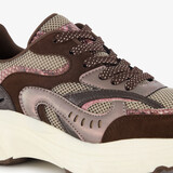 Dames dad sneakers bordeauxrood bruin