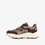 Dames dad sneakers bordeauxrood bruin