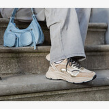 Dames dad sneakers beige