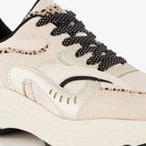 Dames dad sneakers beige