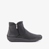 Leren dames enkellaarsjes zwart