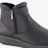 Leren dames enkellaarsjes zwart