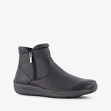 Leren dames enkellaarsjes zwart